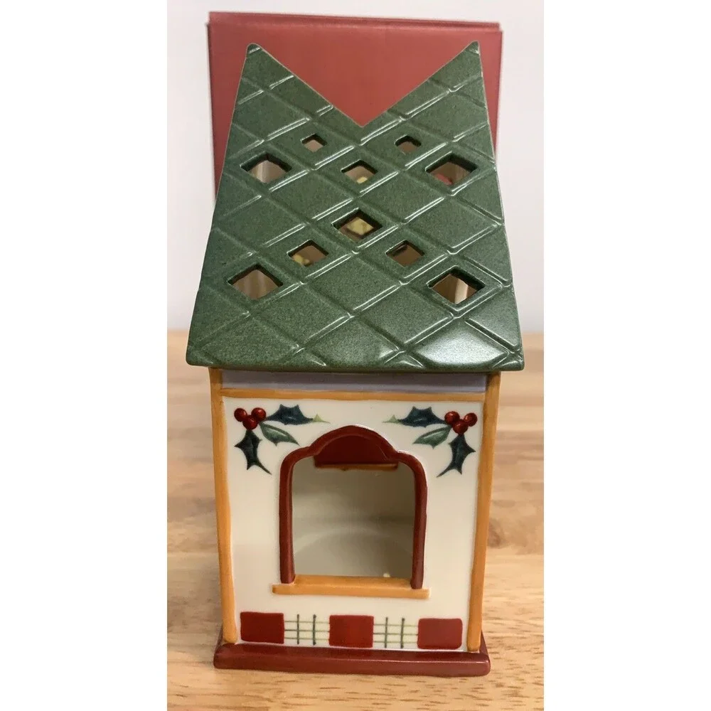 Lenox Winter Greetings Cardinal Birdhouse Votive Candle Holder Catherine McClung